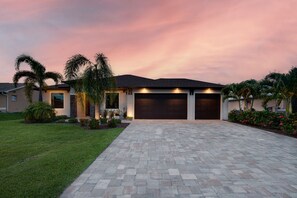 There are plenty of outdoor lights on the front of our home to greet you!