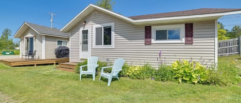 Alanson Vacation Rental | 2BR | 1BA | 3 Steps to Enter | 400 Sq Ft