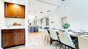 Open Kitchen and Dining Area.