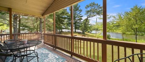 The view from the deck is just breathtaking. The deck wraps around the cottage allowing for sunbathing.
