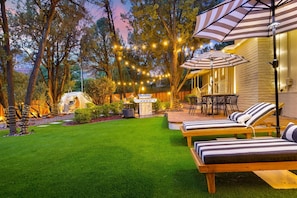 Zen, Bohorganic Backyard with luxurious Chaise Lounges