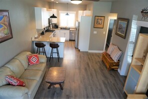 Open concept kitchen and living room