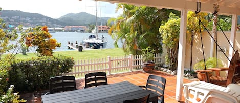 Lovely view of the marina from the patio.