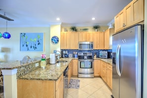 Kitchen and bar area