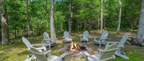 Gather around the fire pit with your friends