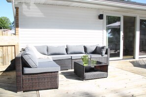 Outdoor lounge seating area