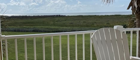 Patio looks directly to the Gulf of Mexico.