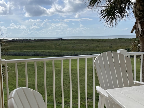 Patio looks directly to the Gulf of Mexico.