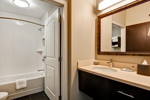 Get ready for your day in the bathroom.
