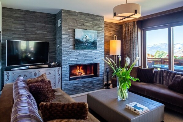 Relax and unwind in the cozy living room.