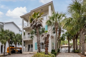 A three-story space just 50 steps from Miramar Beach.