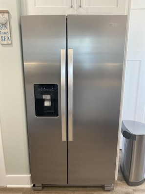 New fridge with ice and water dispensers