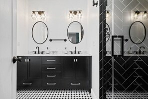 Spacious designer bathroom