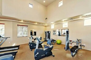 Keep your workouts going in our with access to the fitness center.