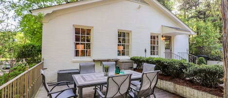 Perfect side patio for cookout with ample sitting for family and friends!
