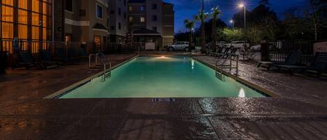 Take in gorgeous views while lounging around the on-site outdoor pool.