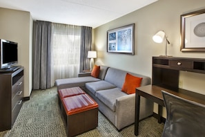Snuggle up with a cup of coffee or tea on the comfortable sofa.