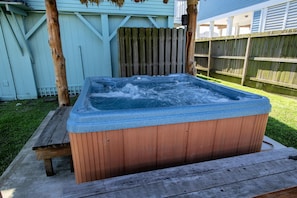Relax in our private hot tub