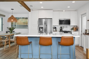 Kitchen island with seating.