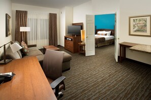 Relax and enjoy TV in the living space.