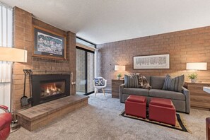 Welcome to our cozy ski chalet.  One bedroom with a family room kitchen and a queen sofa bed.  Perfect for a small family or a couple of skiers ready to enjoy the perfect location to walk to everything