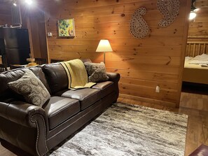 NEW Queen sleeper sofa in living room.