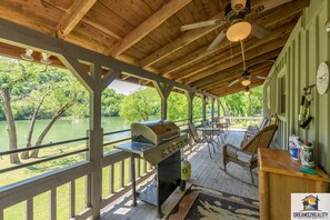 Patio with gas grill provided