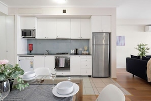An equipped kitchen.