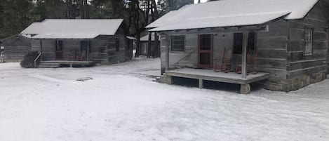 Snowy day (cabins 9 and 10 pictured) 