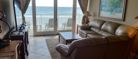 Living Room with view of ocean 