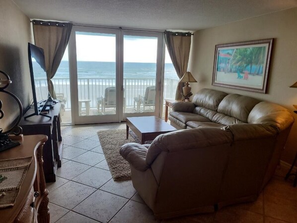 Living Room with view of ocean 