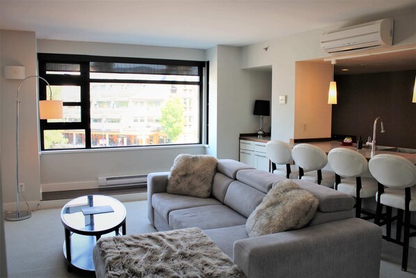 206 Lounge Room with Village View