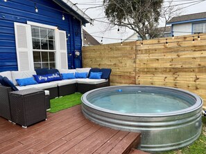 The Cowboy pool can be heated in the colder months and cooler in warmer months! 