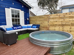The Cowboy pool can be heated in the colder months and cooler in warmer months!