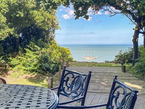 Delightful sea views from decking area | Beachwood, Corton, near Lowestoft