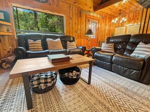 Family Room with Reclining Leather Sofas