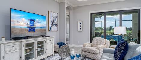 Enjoy watching your favorite shows on this large Smart TV.