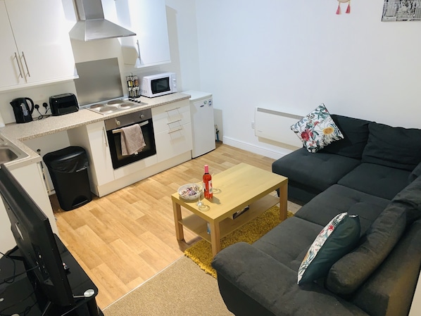 Lounge area with sofa bed