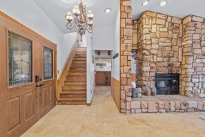 Entryway and Dual Fireplace