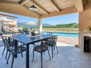 Table, Sky, Furniture, Chair, Azure, Shade, Outdoor Furniture, Outdoor Table, Interior Design, Wood