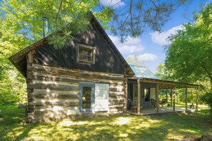 Backside of cabin, historic log construction.