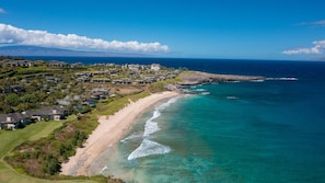 View of Oneloa Bay aka Ironwoods looking toward The Pearl at Kapalua Bay Villas