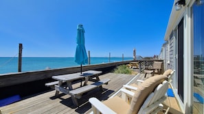Enjoy the private use deck with table and gas grill