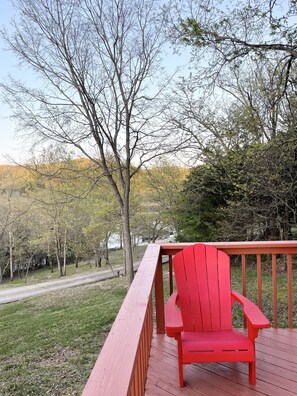 Cabin 6 is a private A-frame and is the closest cabin to the boat dock