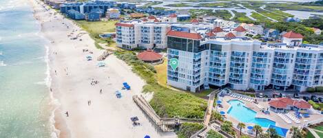 Experience total relaxation in this peaceful oceanfront setting. Enjoy direct beach access, fresh sea air, and the calm, open view of the water just steps from your door.