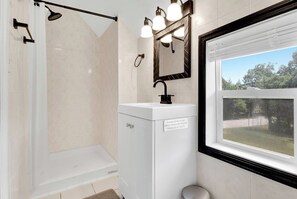 Bathroom Shower, Redone, Shampoo, Conditioner, Body Wash, and More!.
Note: First aid kit located under sink if needed
Note 2: Crossed Fingers....we don't want to need it!