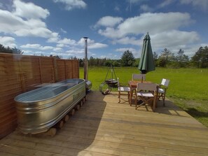 Private deck with the unique Hippie Hot Tub