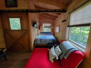 Queen bed and twin futon