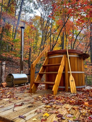 Private wood-fired hot tub