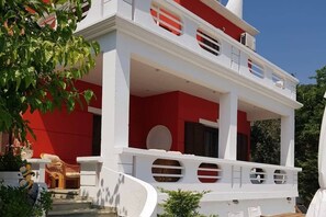 front of the villa